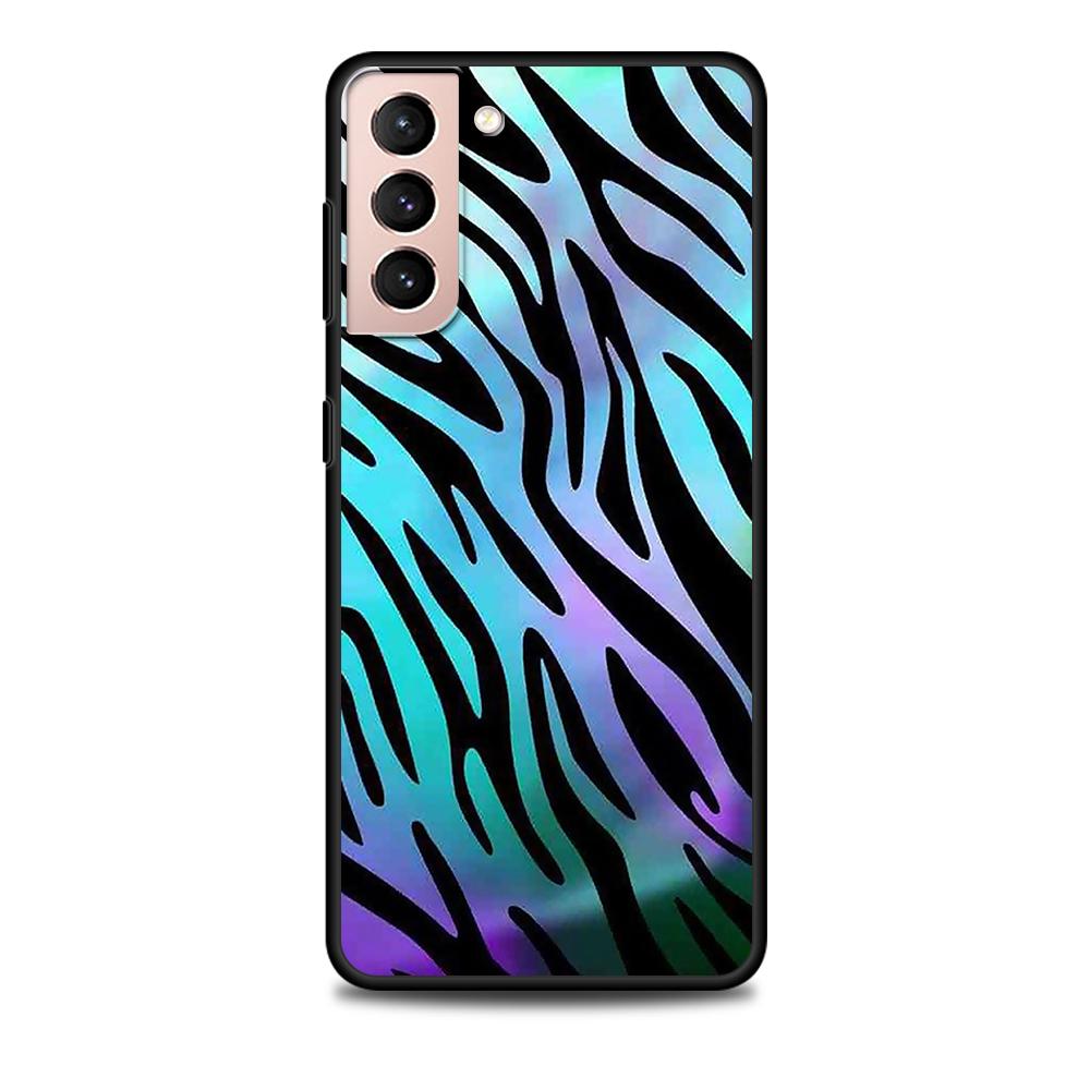 Zebra Stripe Print Case for Samsung Galaxy S22 Ultra Phone Cover S21 S20 FE S10 S9 S8 Plus S10e S7 Edge Black Soft Silicone