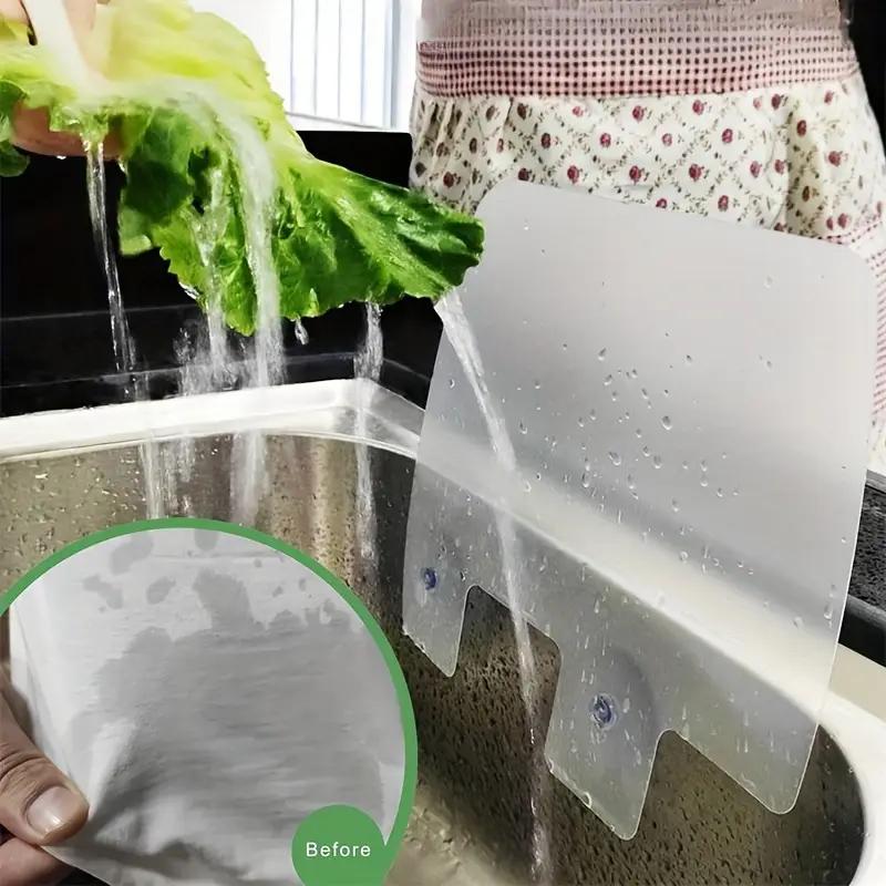 PVC-Spritzschutz mit Saugnapf für die Küche, Küchenarbeitsplatte, wiederverwendbar, erhöhte Stange, Wasserleitplatte, Spritzschutz für die Spüle