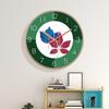 Colorful Maple Leaf Wall Clock ABS Frame Green Gradient Dial Time Management Easy To Read Clock for Living Room Bedroom Decor