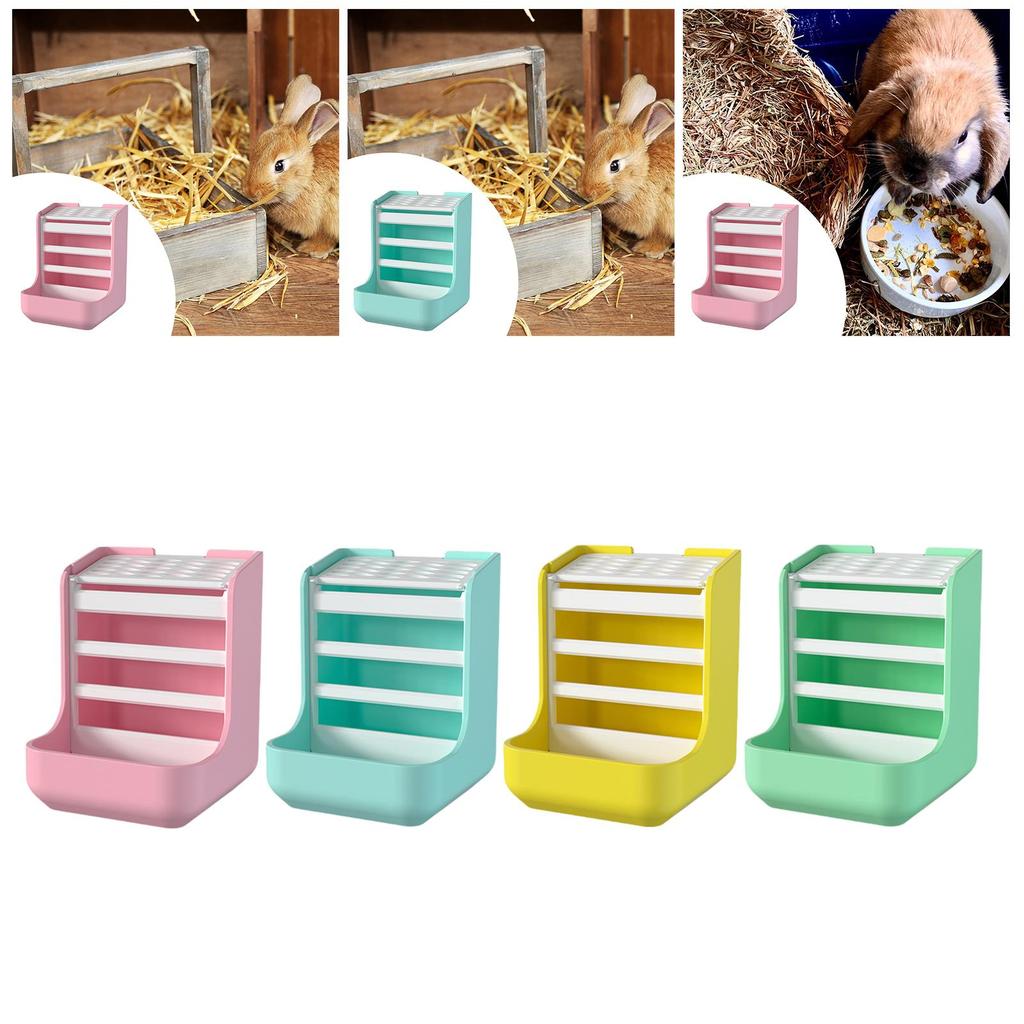 Rabbit Hay Rack Guinea Pigs Food Dispenser Sturdy Multifunction 2 in 1 Bunny Hay Dispenser Food Feeding Manger for Guinea Pig