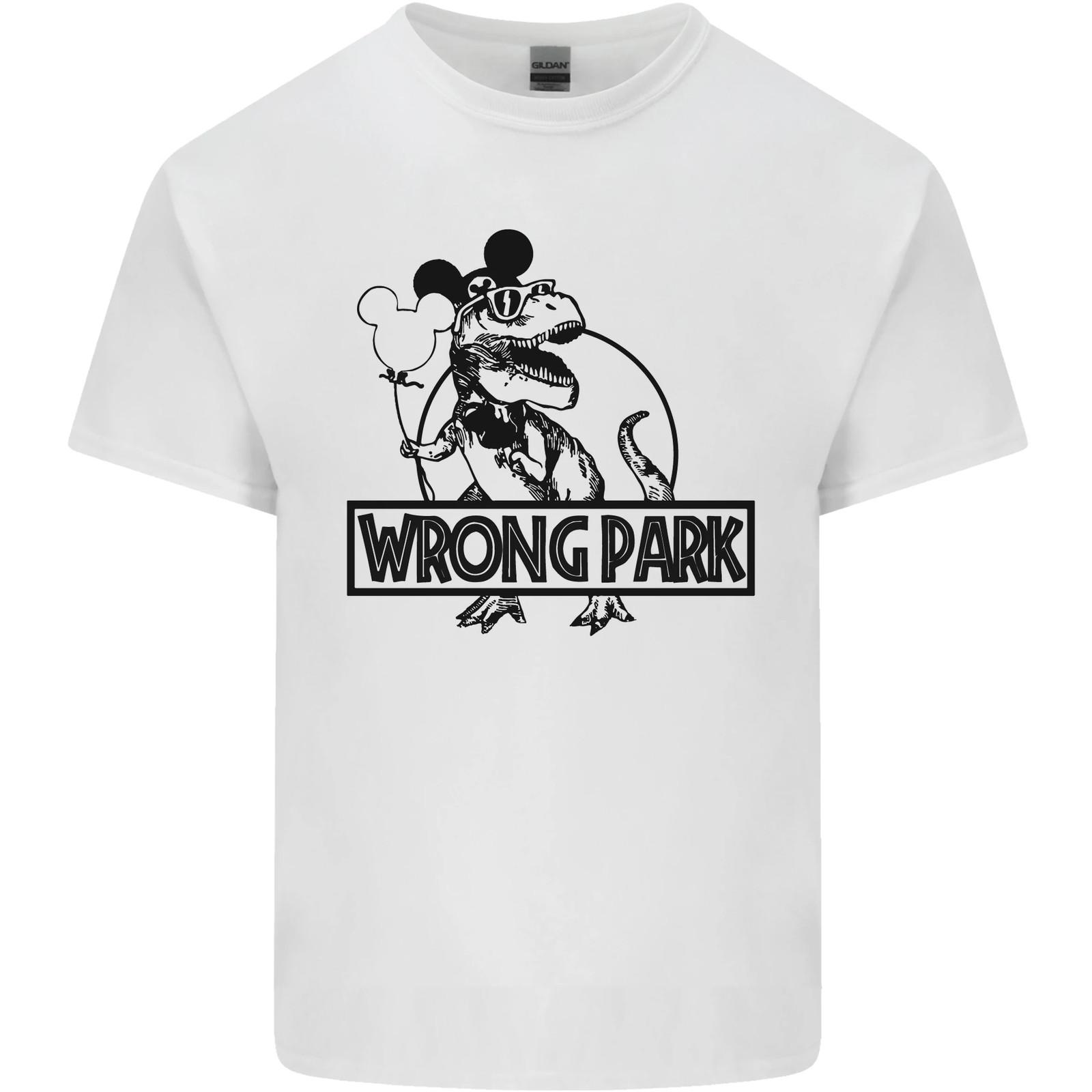 Wrong Park Funny T-Rex Dinosaur Jurrasic Mens Cotton T-Shirt Tee Top S разноцветный