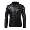 Men's PU leather jacket retro locomotive lapel jacket slim cycling motorcycle jacket spring and autumn leather jacket