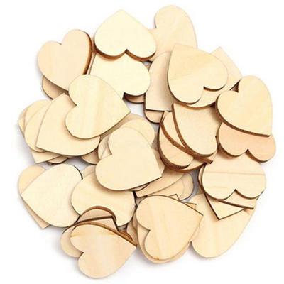 50 szt. Drewniane Love Heart Shape DIY Wiszące serce Zwykłe rzemiosło dekoracyjne