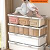 Under-bed Transparent Storage Box with Wheels for Clothes and Quilts