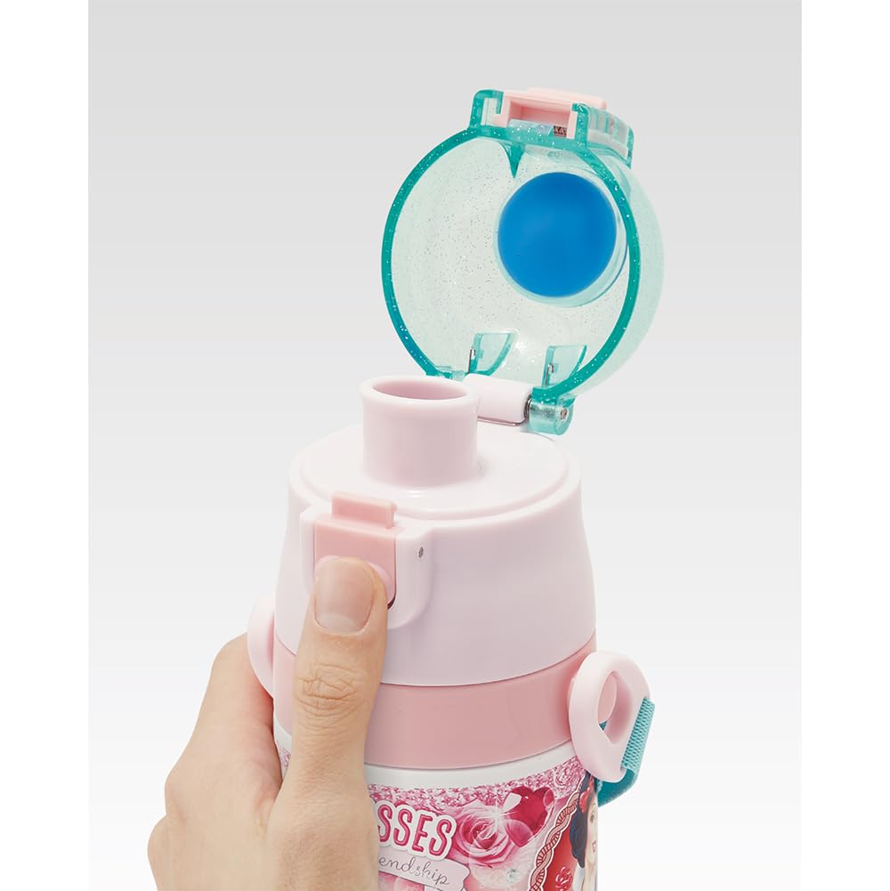 Skater Water 470ml or 430ml Disney Princess Stainless Sports Children's Bottle, 2-Way, (Direct Drinking) (Cup Drinking), Design, 24-inch, Girls,