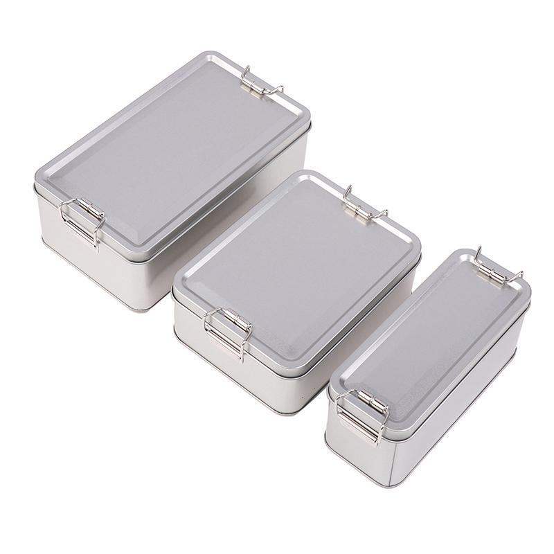 Rectangular Tinplate Cookie Tins Box With Lid Dustproof Home Kitchen Desktop Storage Tin For Candy Coffee Tea Jewelry Chocolate
