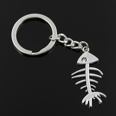Neue Mode für Männer 30mm Schlüsselanhänger DIY Metallhalter Kette Vintage Fischgräte 42x21mm Silber Farbe Anhänger Geschenk