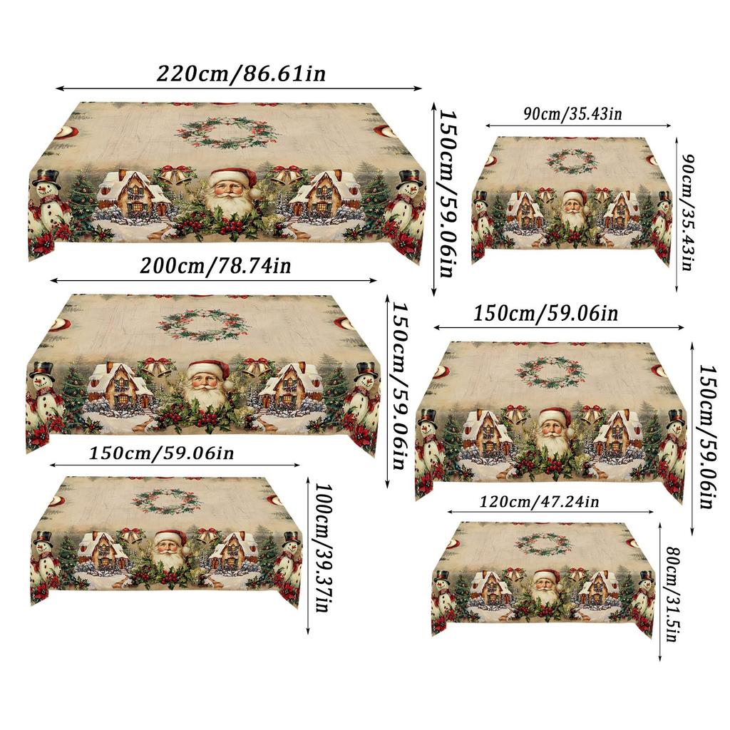 Weihnachten Kurzer Plüsch Rechteckiger Tischdecke,Staubdichte Weihnachts-Tischdecke,Wohnzimmer Dekorative Tischdecke,Party Dekorationen