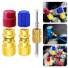 2Pc R12 To R134A Air-Condition A/C Filling Valve Fitting Port Adapter Retrofit Charging Port Adapter Quick Disconnect Coupler