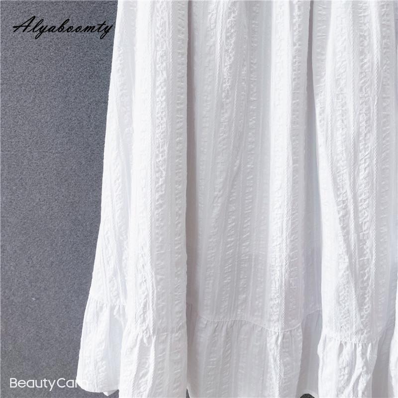 Japonský Mori Girl Jaro Léto Dámská Bílá Volánová Sukně Elastický Pás Žakárová Bavlněná Sukně Elegantní Ženská Dámská Základní Sukně