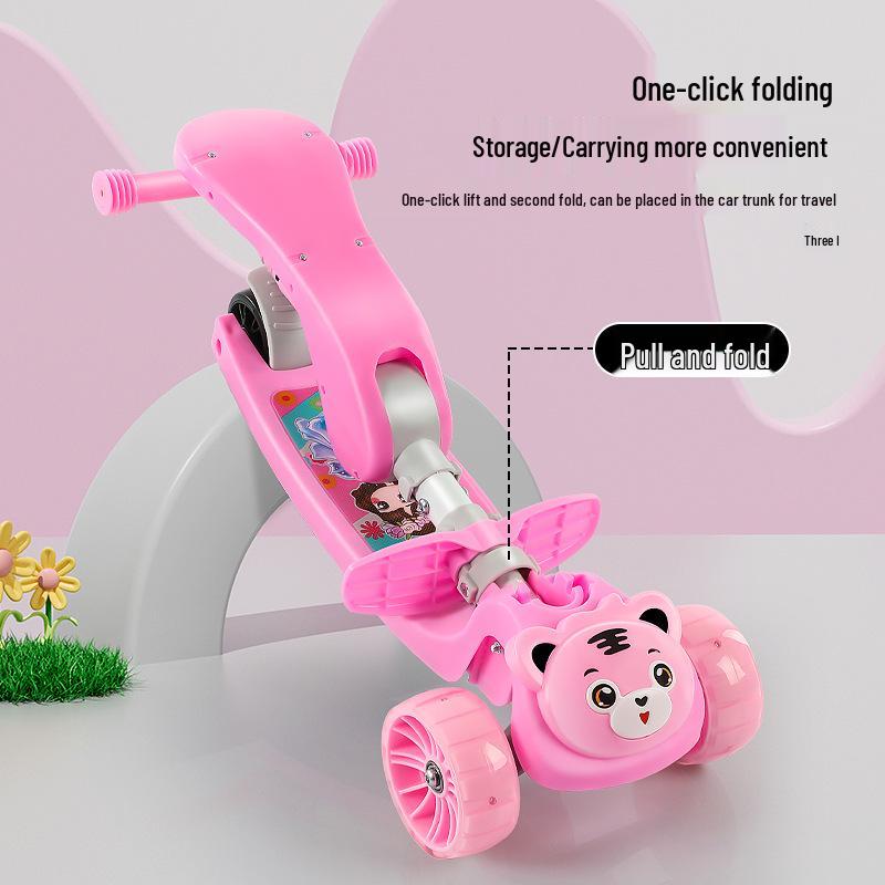 3-in-1 Children's Scooter with Seat for Ages 1-12, Suitable for Boys and Girls