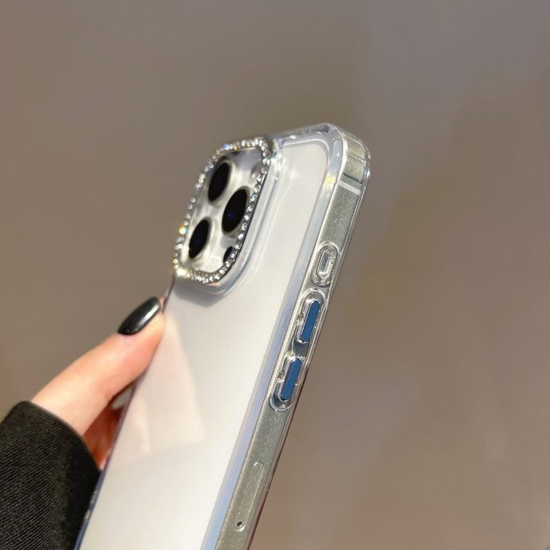 Flash Diamond Lens Ring Suitable IPhone 15om Transparent Case 16promax Phone Apple 14 Anti Drop Protective