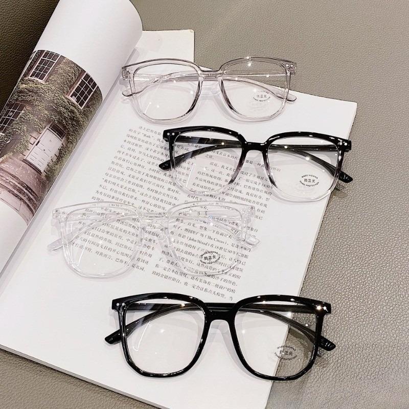 2PCS Anti-blue Lightweight Black Frames Eyeglasses Unisex Optical Eyeglasses Students Literary Glasses Durable