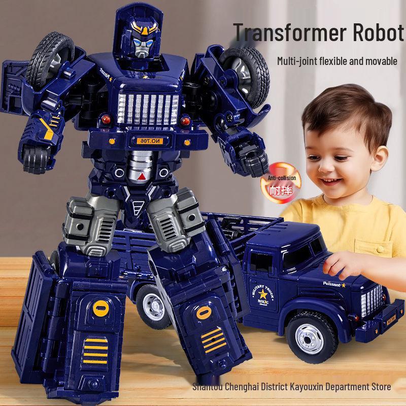 Transforming Robot Truck Toy: Inertial Transporter for Kids