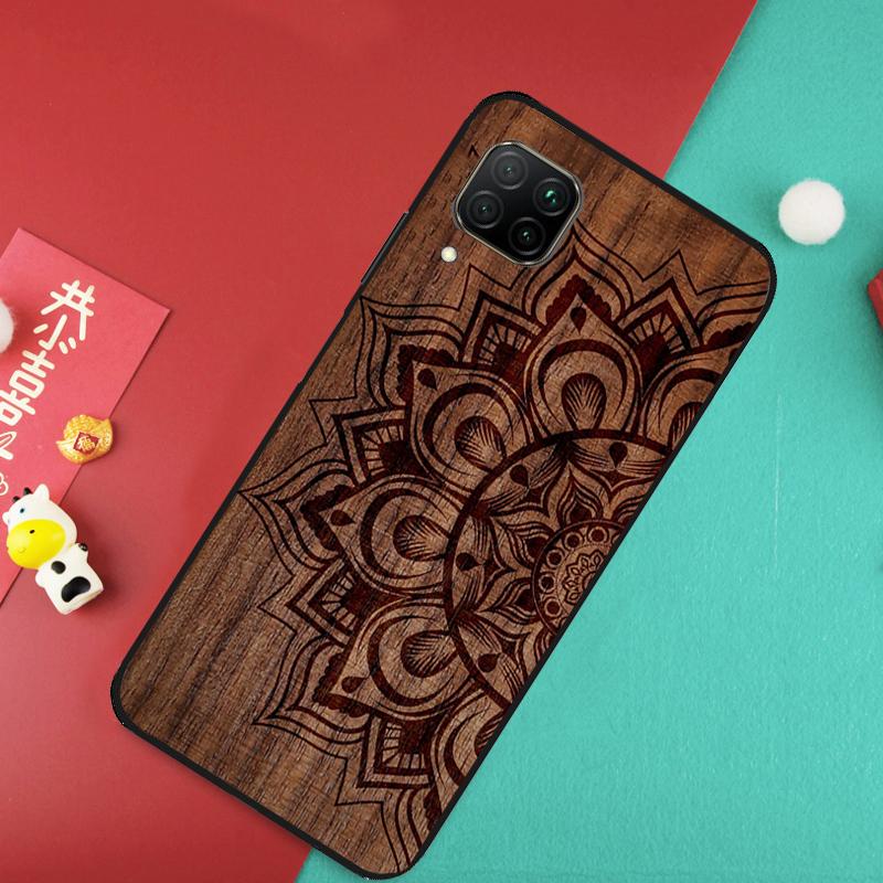Mandala Floral Wood For Huawei Nova 7i 8i 11i 12i Y73 Y72 Y61 Y91 Y90 Y70 Y60 9 10 SE 11 Pro P30 P40 Lite Case