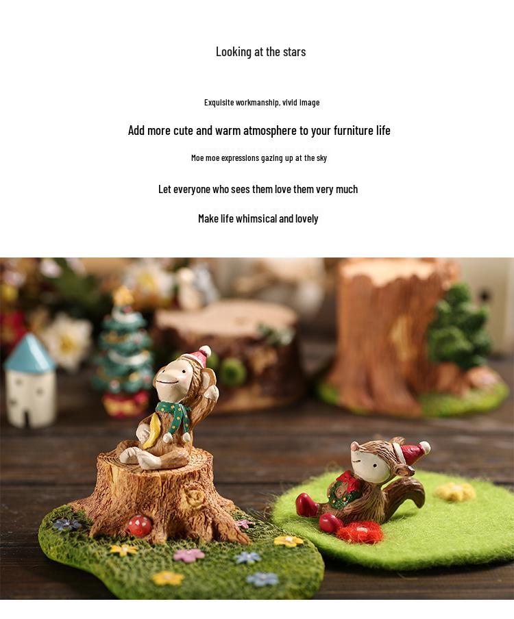 Handbemalte Harz Santa Claus Zakka Ornament für Desktop Mikro-Landschaft Dekoration