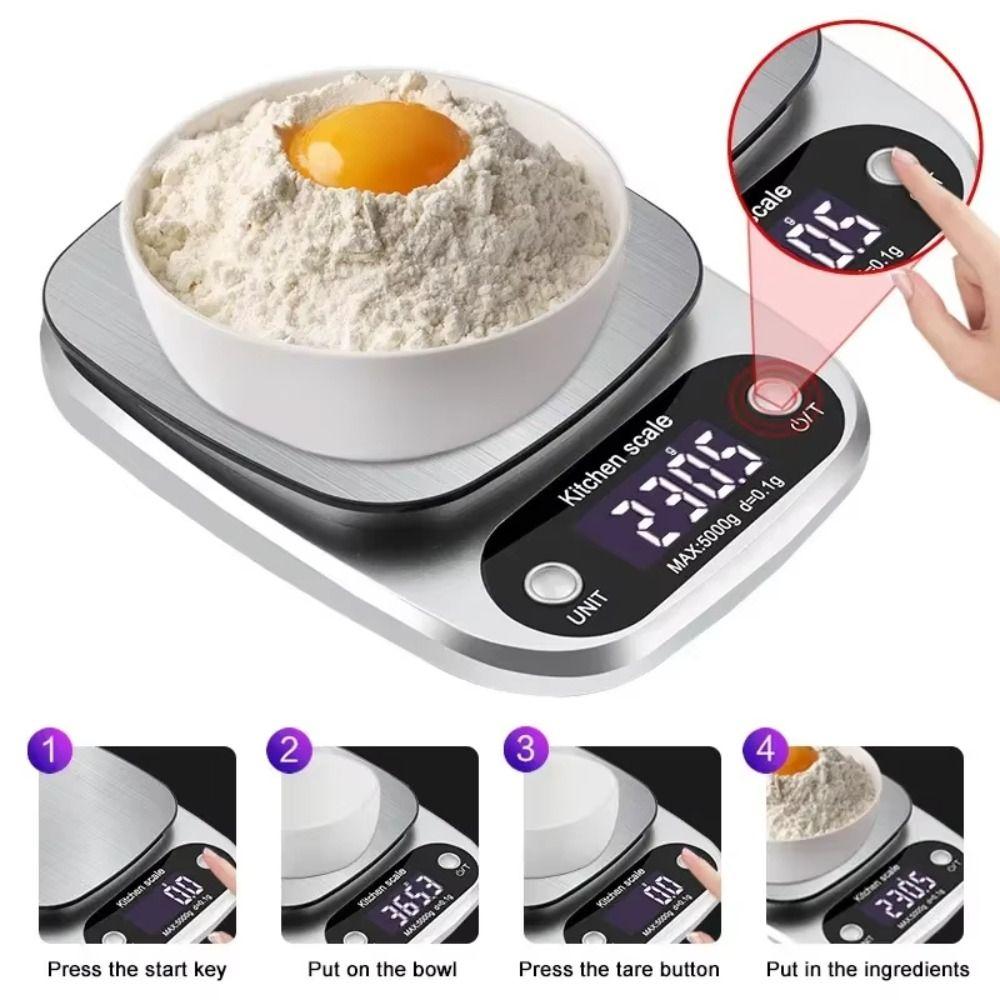 0.1g/1g Kitchen Scale 10/5Kg Digital Food Baking Scale Electronic Scale Cooking Tools