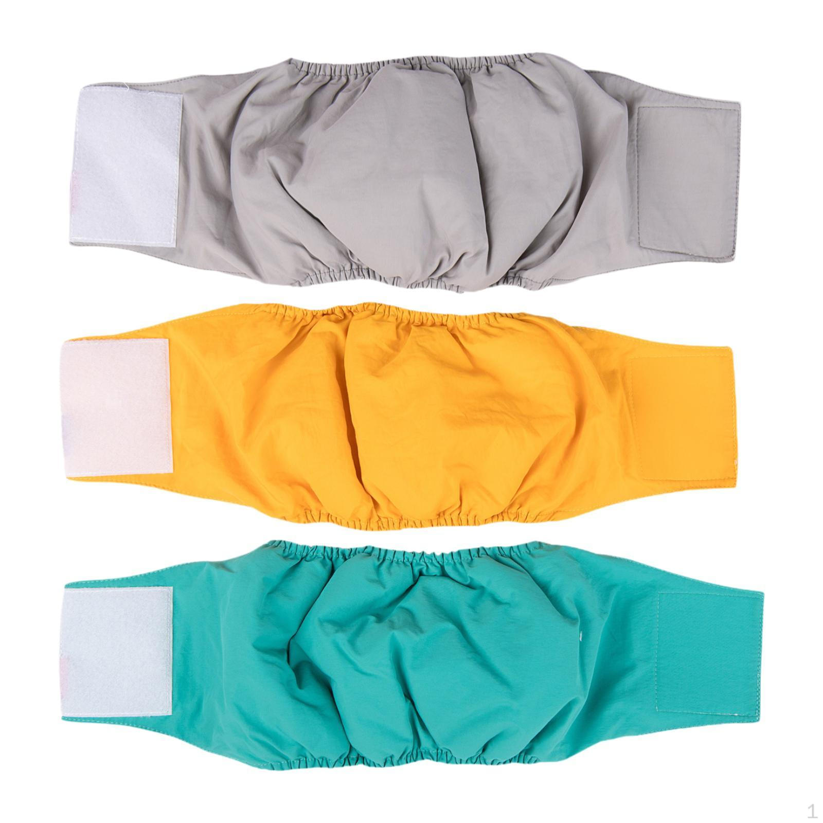

3 шт. Многоразовые подгузники для собак, бандажи на живот для кобелей, дышащие трусики, мягкая пеленка для M