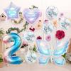 Colorful Transparent Butterfly Balloon Set Birthday Party Gradual Change Digital Birthday Party Decoration Supplies