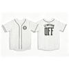 Game OFF The Batter's Jersey Short Sleeve Button‑Down Shirt Vintage Letter Graphic Print Hip Hop Streetwear Pinstripe Tops