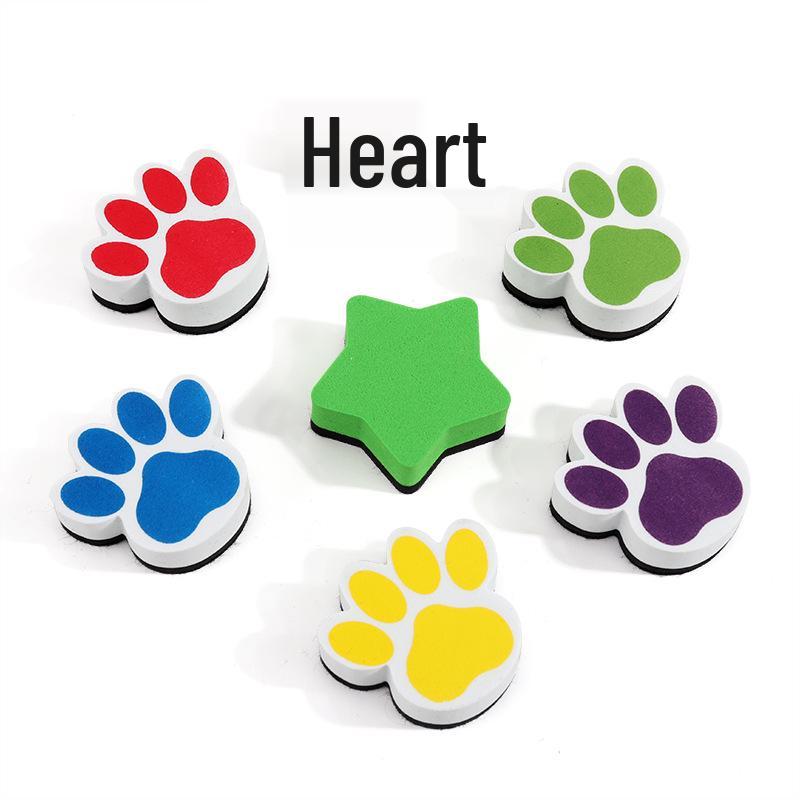 

Magnetic Cartoon Dog Paw Whiteboard Eraser, Felt Cloth & EVA Composite, YiHui Brand Pentagon Eraser 5.6*5.6 cm - Yellow