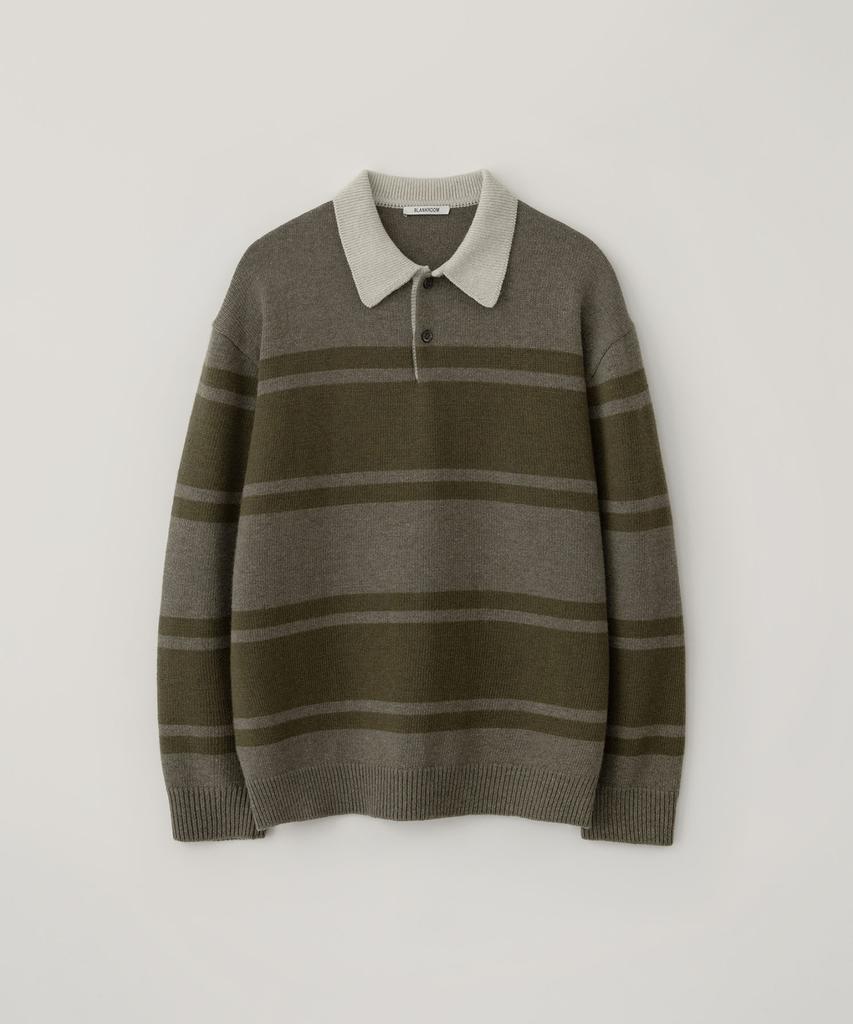 BLANKROOM Block Stripe Knit_Olive