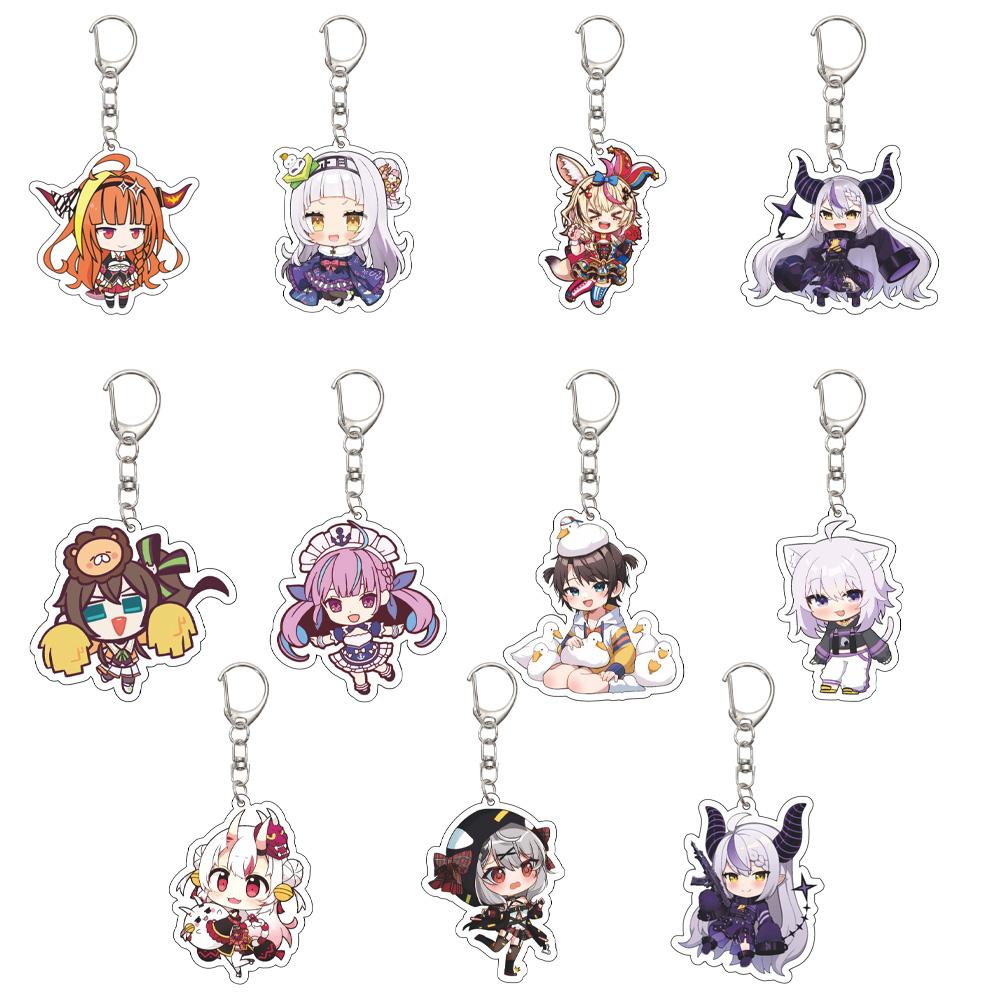 55MM Anime hololive Keychain Tokino Sora/Robocosan/Ōokami Mio/Shirogane Noel Key Chain Acrylic Model Plate Christmas Gifts