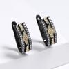 Orecchini in Zircone Orecchini Bicolore Classici Geometrici Nero Oro Rettangolari Stile Bohemien Orecchini da Donna Velocità