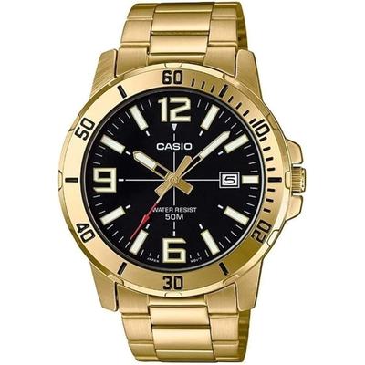 Casio Cheap Casio Analog Watch MTP-VD01G-1B Black Stainless Steel Band Water Resistant