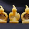 Natural Jade Rice Yellow Gourd Fu Lu Shou Ornament, Handheld Carving for Living Room