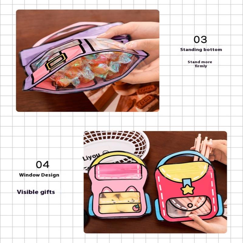 5Pcs Children'S Birthday Gifts Bag Cartoon Nonwoven/Plastic Snack Candy Lunch Handbag For Kids Gift Bag