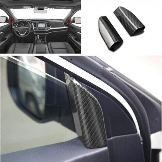 For Toyota Highlander 2014- Carbon Fiber Style A Pillar Front Triangle Trim
