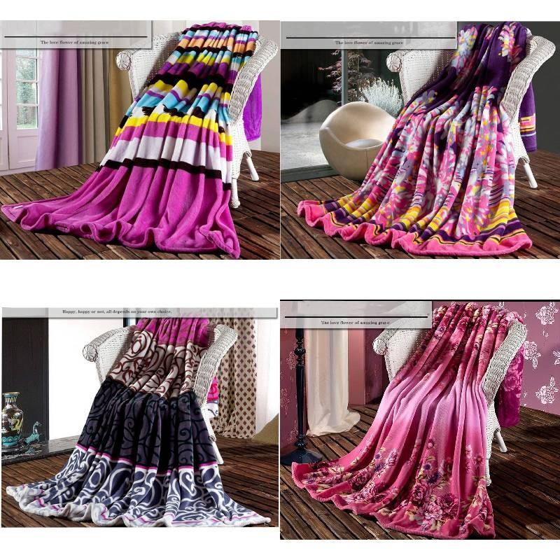 Coral Fleece Lightweight Blanket Durable Fabric Modern Style Bed Couch Supplies