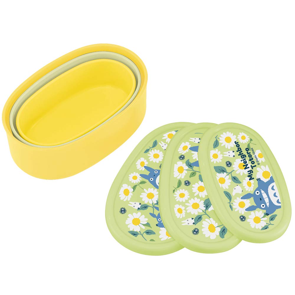 Skater Antibacterial Storage Set of My Neighbor and Ghibli Made In 860ml Ag+ Containers, 3, Totoro, Totoro, Daisy, Designs, Japan, (SRS3SAG)