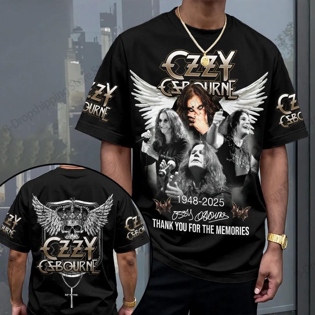 ETST46 Heren T-shirts Vintage Ozzy Osbourne Rock Band 3D Print T-shirt Heren Dames Mode Grote maat Tops T-shirts Zomer Kinderkleding L