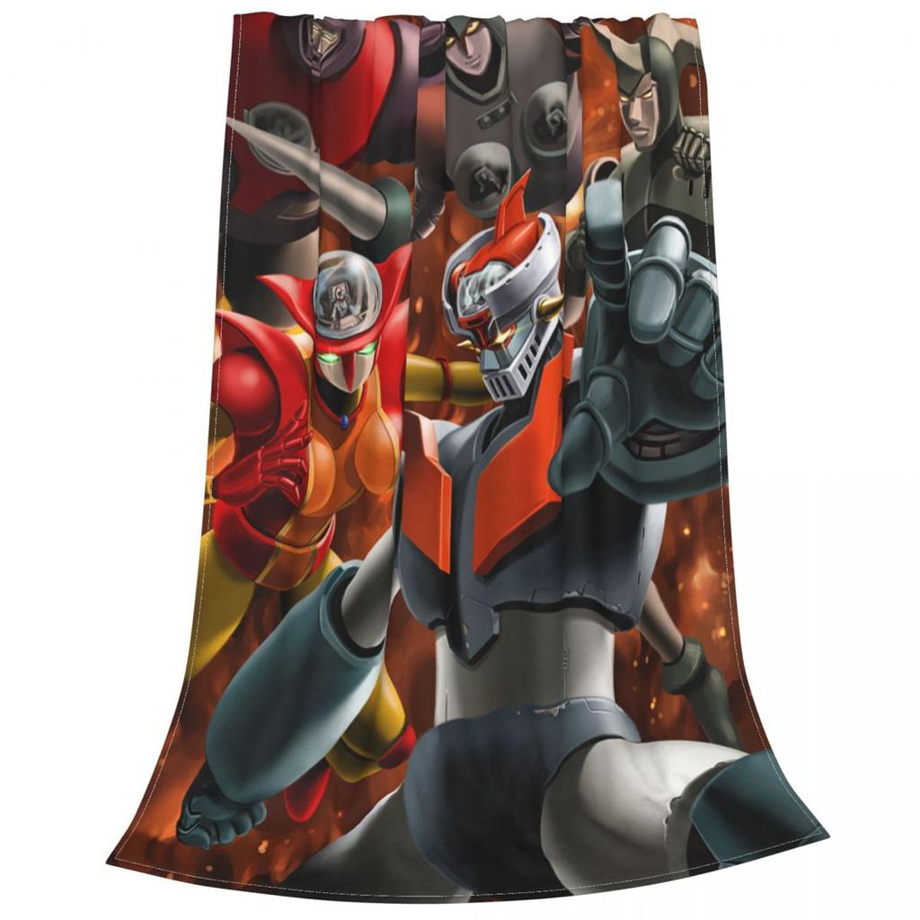 Mazinger Z Ufo Robot 3D Print Blankets Goldorak Anime Grendizer Wool Throw Blankets Bed Sofa Decoration Soft Warm Bedspreads