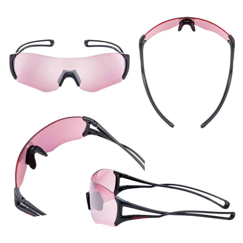Swans EIGHT8 MEBK Made in Japan Sports Sunglasses for Track and Ball and Mirrored Silver Mirror with Ultra Rose Pink E-NOX EN8-4417 Marathons,