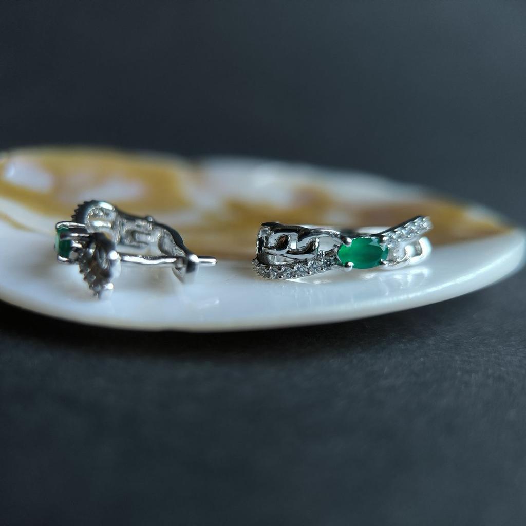 Silver Earrings with Natural Agate 0.73ct (2189534)