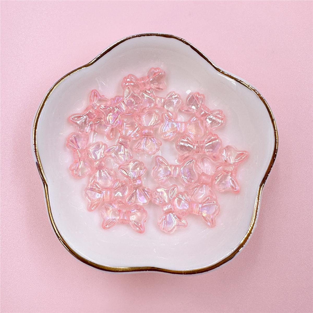 

8,7*14,7 мм 30 шт. блестящие креативные AB декоративные прозрачные маленькие банты-бусины для изготовления ювелирных изделий своими руками цепочка для мобильного телефона аксессуары ручной работы розовый