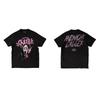 Syna Letter Print Crew Neck Short Sleeve T-Shirt Couples High Street Fashion Casual Top