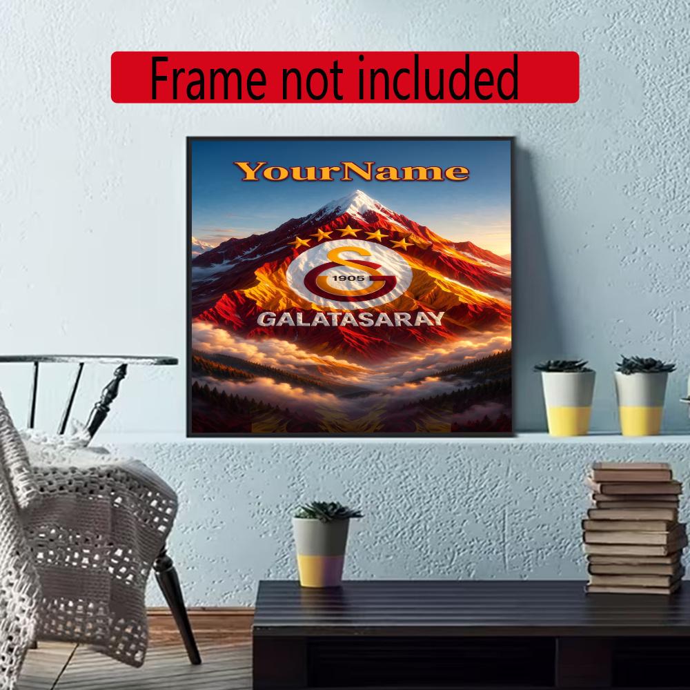 Galatasaray Customize Text Diamond Painting Round Diamond Mosaic Suitable For Beginners Diamond Painting Rhinestones Gift Frameless