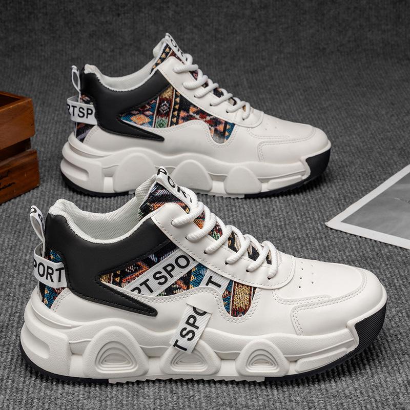 Autumn New High-top Breathable Versatile Casual Men's Shoes Youth Running Thick-soled Non-slip Sports Dad Shoes