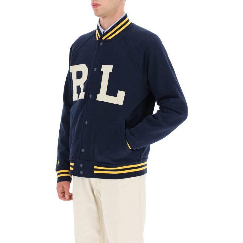 Polo Ralph Lauren Bokstavsbroderi Randig Kant Enkelknäppt Jacka Herrjackor Mörkblå 710878501-001
