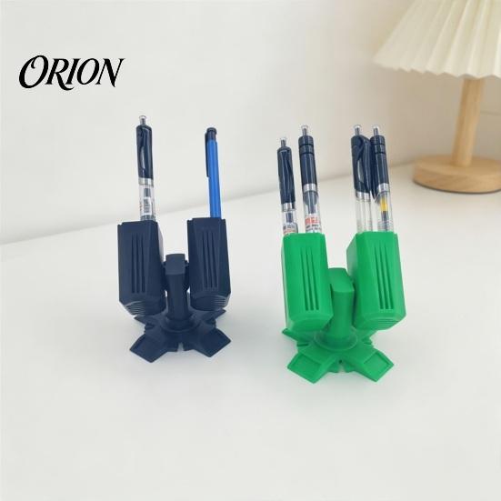PLA Pen Stand 3D Printed Missiles Launcher Holder, Rocket Pencil Cup for Office Holder Desk, Multi-compartments Stationery Organizer Box Home