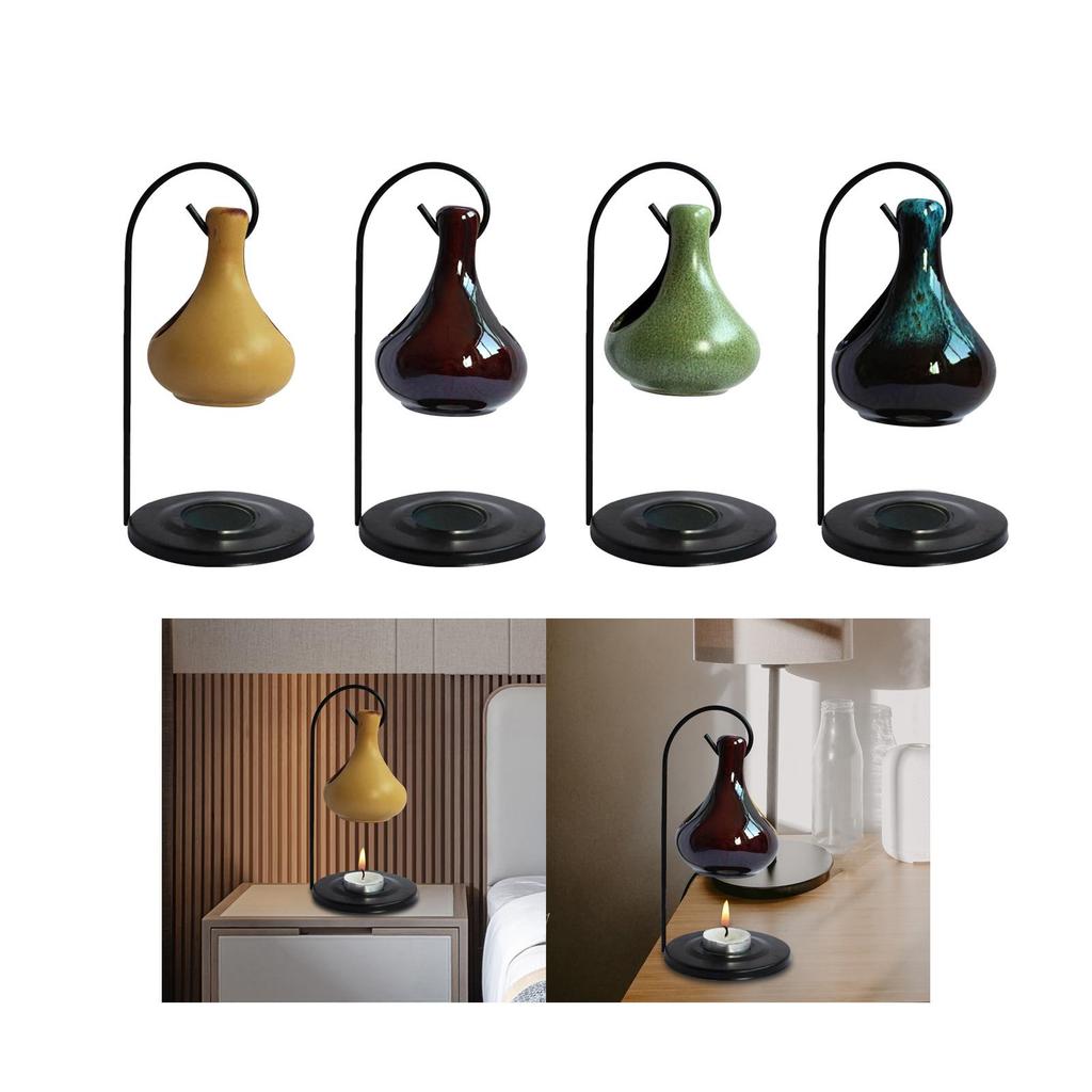 Essential Oil Burner Candle Stand Furnace Wax Melt Warmer Ceramic Tealight Candle Holder for Home Meditation Christmas Bedroom