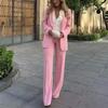 Fall and Winter New Women's Clothing Suit Tuxedo Collar Suit Outwear 2729187 High Waist Casual Pants 4043066