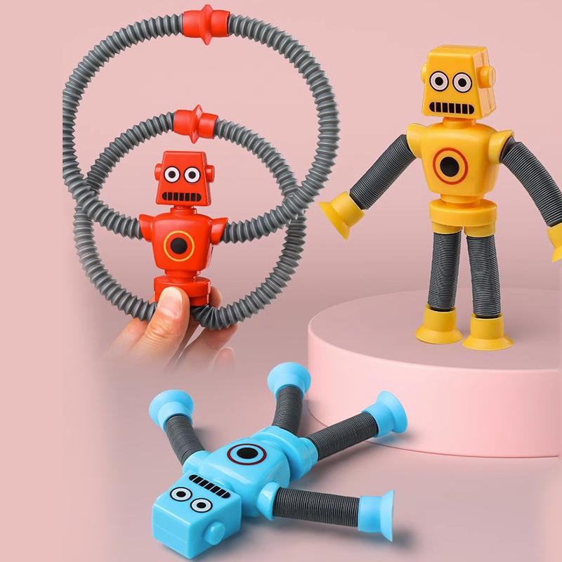 Tub elastic Robot Jucărie Puzzle Noutate Decompresie Creativ Desene Animat Ventuză Arcuri Telescopic Robot Jucării Cadouri pentru copii