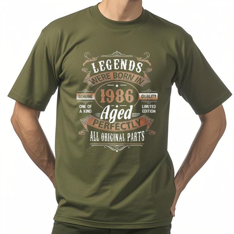 men brand tshirt Brand summer Boys tshirt Legends Were Born In 1986 Aged Perfectly Short Sleeve Solid Color ONeck Teeshirt
