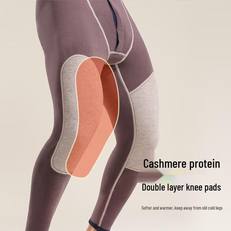 OEING Men's Fleece-Lined Warm Pants with Cashmere Knee Protection