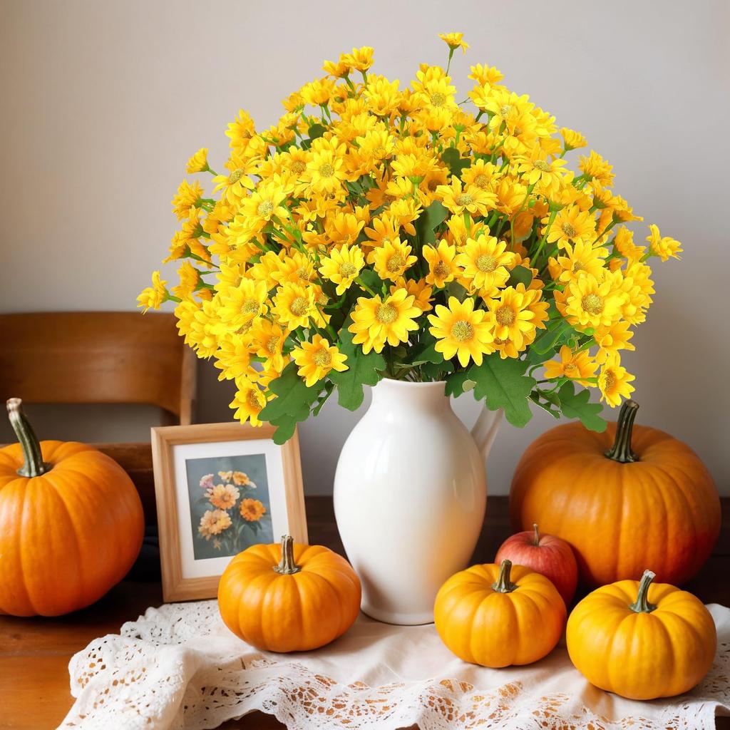 Artificial Flowers Silk Daisy Bouquet Christmas Decorations Home vase table Wedding bridal bouquet Decorative Household Products